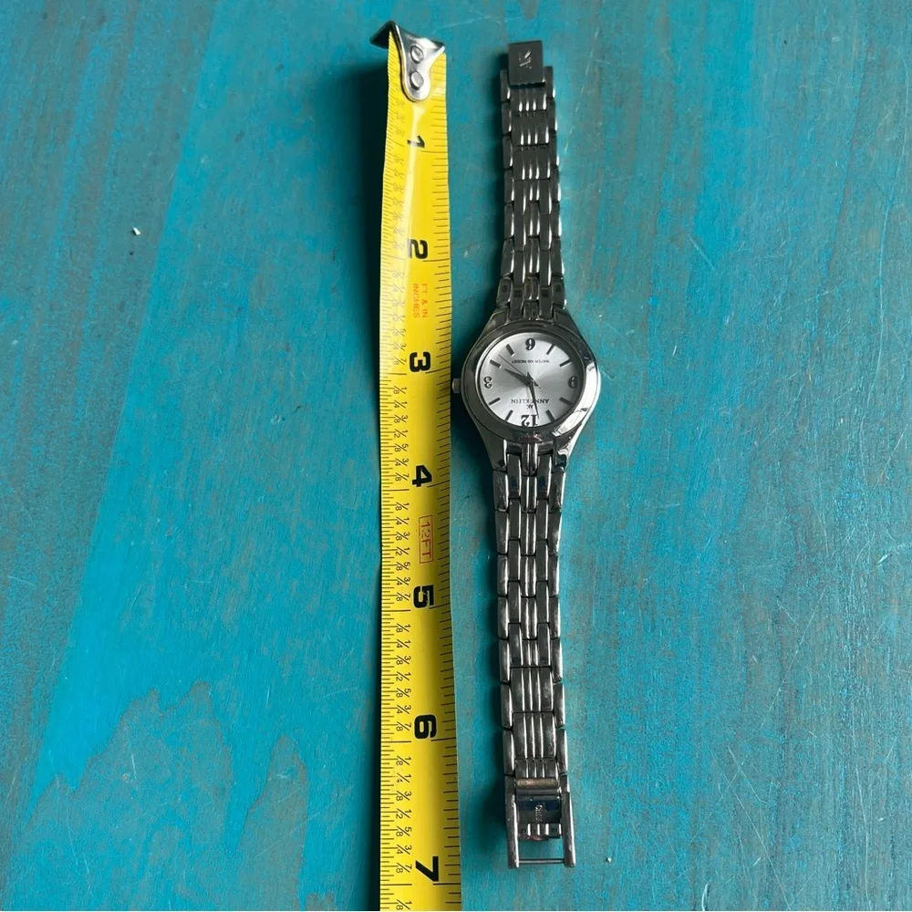 Anne Klein ladies silver tone dress watch NEW BATTERY